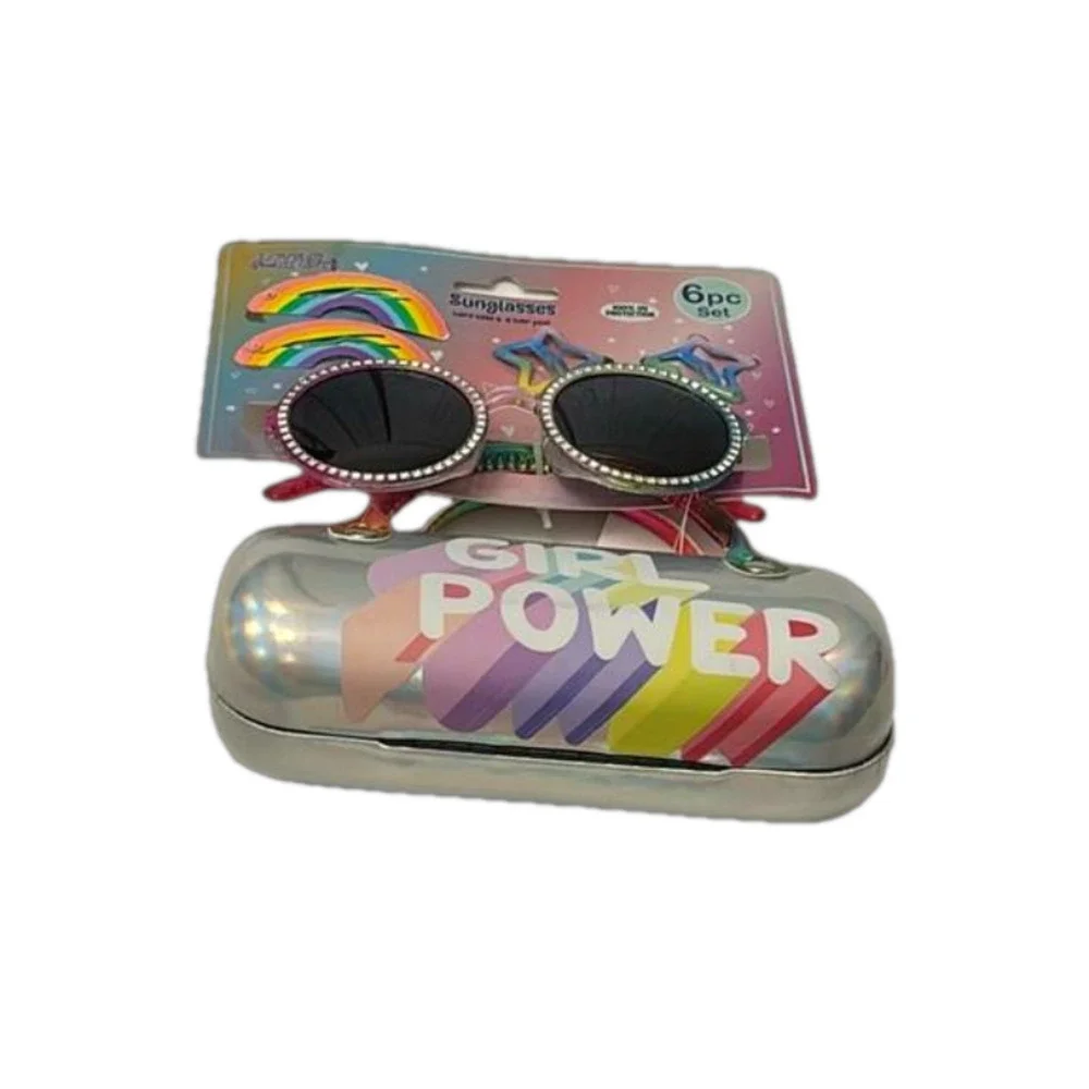 Girl Power Sunglasses, Hard Case & Hair Pins Set